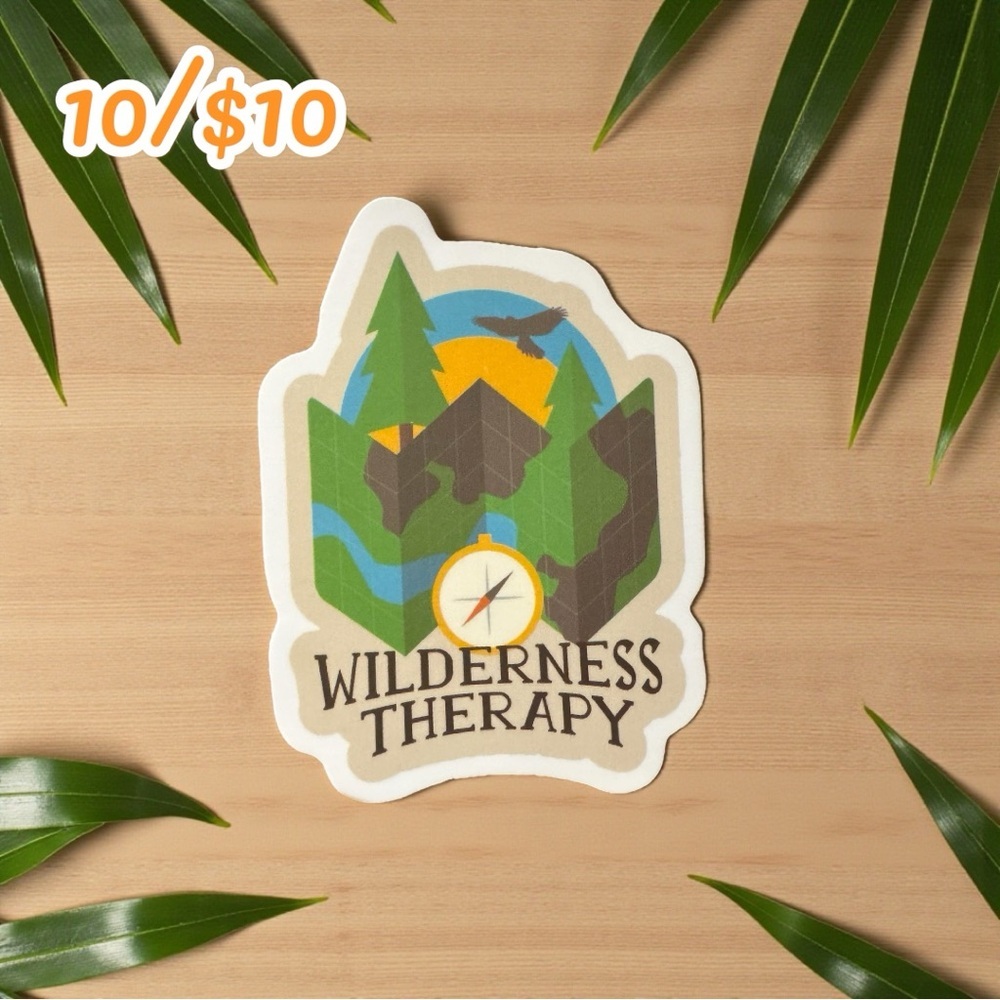 Wilderness Therapy Compass Adventure Sticker – 2 1/4”